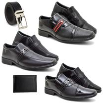 Kit 3 Sapatos Social Masculino Resistente + Cinto Carteira Kit 3 Sapatos Social Masculino Resistente + Cinto Carteira