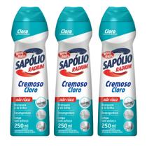 Kit 3 Sapólio Radium Cremoso Com Cloro Bombril 250ml