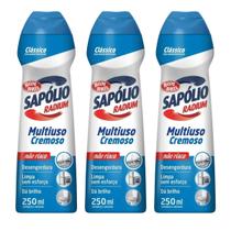 Kit 3 Sapólio Radium Multiuso Cremoso Clássico 250ml Kit 3 Sapólio Radium Multiuso Cremoso Clássico 250ml