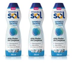 Kit 3 Sapólio Saponáceo Cremoso Original - 300gr Girando Sol Kit 3 Sapólio Saponáceo Cremoso Original - 300gr Girando Sol
