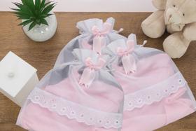 Kit 3 Saquinhos Organizadores Maternidade Bebê Voal