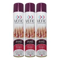 Kit 3 Secante De Esmaltes Spray 400ml Vefic