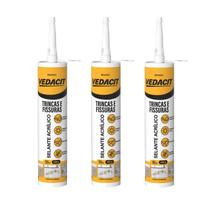 Kit 3 Selante Acrílico P/ Trincas Fechatrinca Fissura 400g