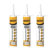 Kit 3 Selante Acrílico Para Trincas Fechatrinca Fissura 400G