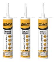 Kit 3 Selante Acrílico Para Trincas Fechatrinca Fissura 400g