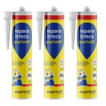 Kit 3 Selante Acrílico Repara Trinca Branco 500G Quartzolit