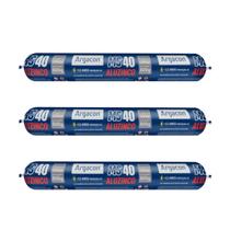 Kit 3 Selante Aluzinco Argacon MS40 Sache Cinza 800g Alta Aderência Calha Rufos Kit 3 Selante Aluzinco Argacon MS40 Sache Cinza 800g Alta Aderência Calha Rufos