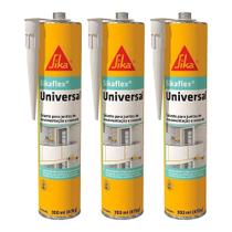 Kit 3 Selante Elástico Sikaflex Universal 300ml Cinza Grey