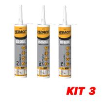 Kit 3 Selante PU Elástico Vedaflex Cinza 360g Vedacit Kit 3 Selante PU Elástico Vedaflex Cinza 360g Vedacit