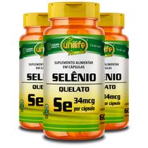 Kit 3 Selênio Quelato Unilife 60 Cápsulas Kit 3 Selênio Quelato Unilife 60 Cápsulas