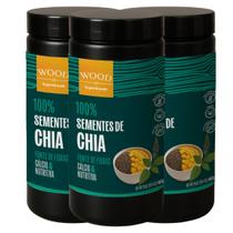 Kit 3 Semente de Chia 100% Pura Premium 567g Wood Superfoods