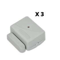 Kit 3 Sensor Magnético Sem Fio Para Alarmes Cerca 433,92 Mhz