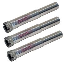 Kit 3 Serras Copo Diamantada 8Mm Para Vidro Mármore Piso