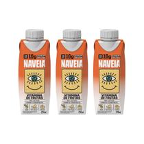 Kit 3 Shake Naveia 16g Proteina Vitamina de Frutas Plant Based 250ml Evolat