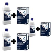 Kit 3 Shampoo + 3 Sabonete Clorexidina Antisséptico Antisseborreico Antiqueda Dermatites Infecções de Pele Cães e Gatos Kit 3 Shampoo + 3 Sabonete Clorexidina Antisséptico Antisseborreico Antiqueda Dermatites Infecções de Pele Cães e Gatos