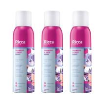 Kit 3 Shampoo a Seco Berry Belliz Ricca Refresh Me 150Ml/90g