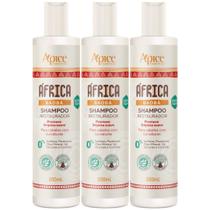 Kit 3 Shampoo África Baobá Apse Restaurador Vegano Limpeza Suave Cacheados Crespos Ondulados 300ml