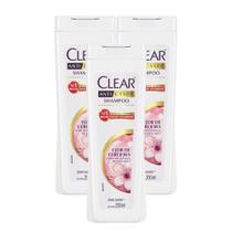 Kit 3 Shampoo Anticaspa Clear Women Flor de Cerejeira 200ml