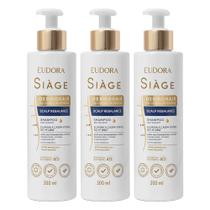 Kit 3 Shampoo Anticaspa Feminino Coceira Scalp Rebalance Dermo Hair 300ml Eudora Siàge