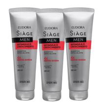 Kit 3 Shampoo Antiqueda Estimula o Crescimento Masculino 250ml Eudora Siàge Men Kit 3 Shampoo Antiqueda Estimula o Crescimento Masculino 250ml Eudora Siàge Men