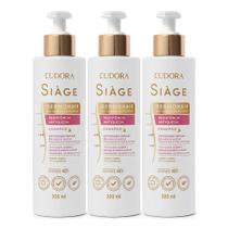 Kit 3 Shampoo Antiqueda Feminino Dermo Hair Resistência Minoxi Amenil 300ml Eudora Siàge