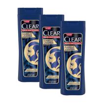 Kit 3 Shampoo Clear Men Anticaspa Cabelo & Barba 200ml