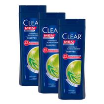 Kit 3 Shampoo Clear Men Controle e Alívio da Coceira 400ml