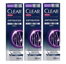 Kit 3 Shampoo Clear Men Derma Solutios Antiqueda 300ml