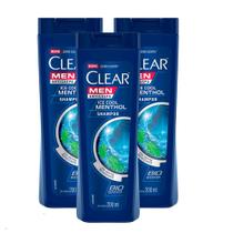 Kit 3 Shampoo Clear Men Ice Cool Menthol 200ml