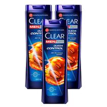 Kit 3 Shampoo Clear Men Queda Control 400ml