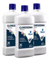 Kit 3 Shampoo Clorexidina Dugs 500ml Cães E Gatos World
