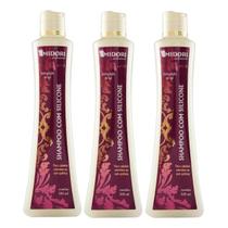 Kit 3 Shampoo Com Silicone Midori 500ml Profissional sem sal hidratante cabelos com progressiva química luzes