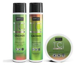 Kit 3 Shampoo Condicionador Máscara Tc Turbo Cachos Bio Fios