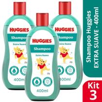 Kit 3 Shampoo Extra Suave Hipoalergênico 400ml - Huggies