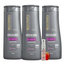 Kit 3 Shampoo Grisalhos 250 ml Bio Extratus + Presente Lourre 15ml