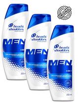 Kit 3 Shampoo Head & shoulders Men 3 Em 1 Contra Caspa 200ml Kit 3 Shampoo Head & shoulders Men 3 Em 1 Contra Caspa 200ml