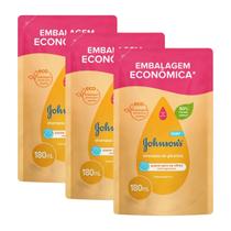 Kit 3 Shampoo Johnsons Baby Glicerina Refil 180ml