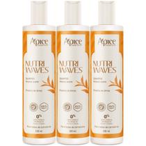 Kit 3 Shampoo Limpeza Suave Apice Nutri Waves Tratamento Vegano Sem Sulfato Curvaturas 300ml Kit 3 Shampoo Limpeza Suave Apice Nutri Waves Tratamento Vegano Sem Sulfato Curvaturas 300ml