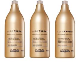 Kit 3 Shampoo Loreal Absolut Repair Cortex Lipidium 1500Ml