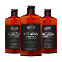 Kit 3 Shampoo Masculino Whiskey Black Collection 220ml QOD