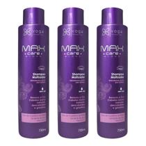Kit 3 Shampoo Matizadora Max Care Blond Voga 750ml