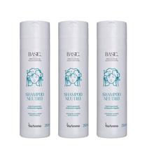 Kit 3 Shampoo Neutro Basic Vegano Via Aroma 250ml