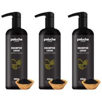 Kit 3 Shampoo Neutro e Para Filhotes Caviar Para Cães 500ml Peluche