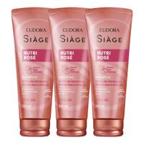 Kit 3 Shampoo Nutri Rosé Nutrição Raiz e Pontas 250ml Eudora Siàge