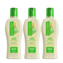 Kit 3 Shampoo para Cabelo Cacheado Babosa e Macadâmia Cachos Bio Extratus 250ml