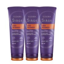 Kit 3 Shampoo para Cabelo Liso Intenso Antifrizz Contra Frizz Sonhos 250ml Eudora Siàge