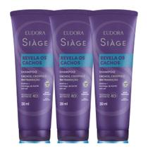 Kit 3 Shampoo para Cabelos Cacheados Revela Os Cachos Ondulados 250ml Eudora Siàge
