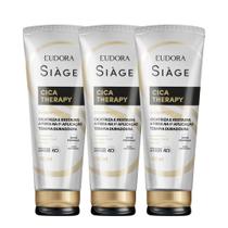 Kit 3 Shampoo Reconstrução Reparação Cica Therapy Restauração Capilar 250ml Eudora Siàge