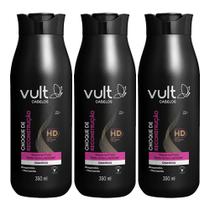 Kit 3 Shampoo Restauração Choque de Reconstrução Reparação 350ml Vult