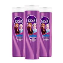 Kit 3 Shampoo Seda Juntinhos Frozen Brilho Encantado 300Ml